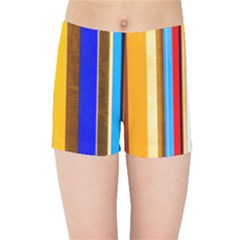 Colorful Stripes Kids Sports Shorts by FunnyCow