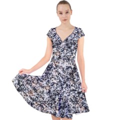 Granite Hard Rock Texture Cap Sleeve Front Wrap Midi Dress by FunnyCow