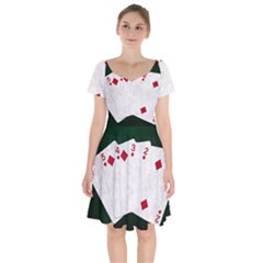 Poker Hands   Straight Flush Diamonds Short Sleeve Bardot Dress by FunnyCow