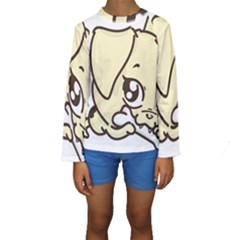 Doggy Dog Puppy Animal Pet Figure Kids  Long Sleeve Swimwear by Sapixe