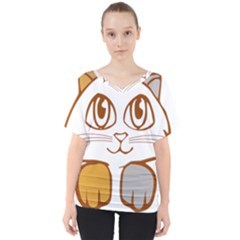 Animal Cat Feline Kitten Pet V-neck Dolman Drape Top by Sapixe