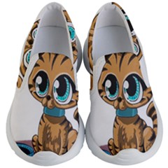 Kitty Cat Big Eyes Ears Animal Kid s Lightweight Slip Ons by Sapixe