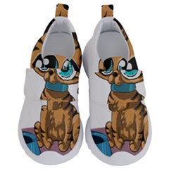 Kitty Cat Big Eyes Ears Animal Velcro Strap Shoes by Sapixe
