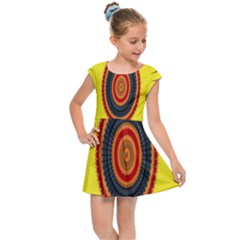Art Decoration Wallpaper Bright Kids Cap Sleeve Dress by Nexatart