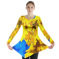 Yellow Maple Leaves Long Sleeve Tunic  by FunnyCow