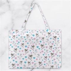 Unicorn, Pegasus And Hearts Zipper Medium Tote Bag by IIPhotographyAndDesigns