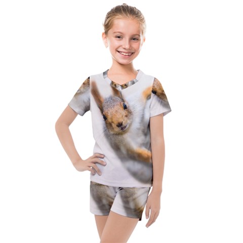 Curious Squirrel Kids  Mesh Tee And Shorts Set by FunnyCow