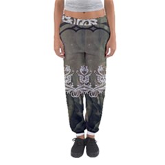 Wonderful Decorative Dragon On Vintage Background Women s Jogger Sweatpants by FantasyWorld7