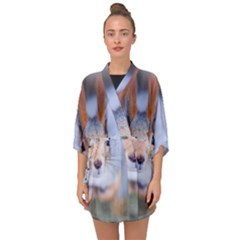 Squirrel Looks At You Half Sleeve Chiffon Kimono by FunnyCow