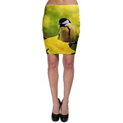 Tomtit Bird Dressed To The Season Bodycon Skirt by FunnyCow