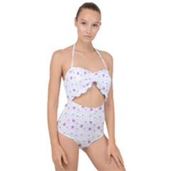 Blue Hats Scallop Top Cut Out Swimsuit