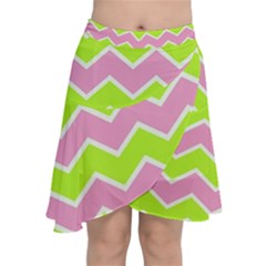 Zigzag Chevron Pattern Green Pink Chiffon Wrap by snowwhitegirl
