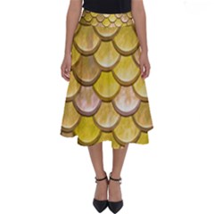 Yellow  Mermaid Scale Perfect Length Midi Skirt