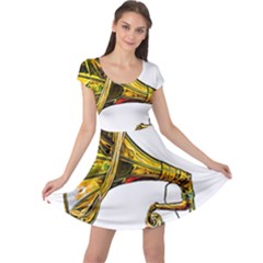 Vintage Gramophone Cap Sleeve Dress by FunnyCow