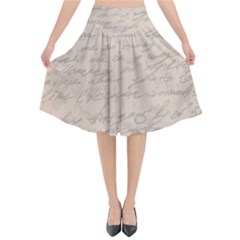 Letter Flared Midi Skirt