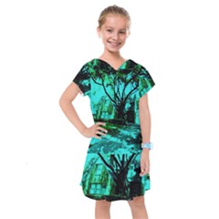 Hot Day In Dallas 50 Kids  Drop Waist Dress by bestdesignintheworld