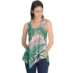 Tropical Greens Leaves Design Sleeveless Tunic