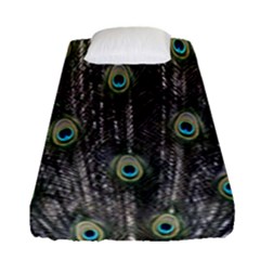Background Peacock Feathers Fitted Sheet (single Size)