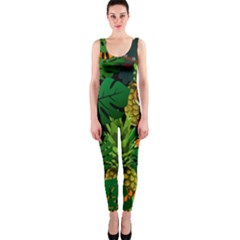 Tropical Pelican Tiger Jungle Black One Piece Catsuit by snowwhitegirl