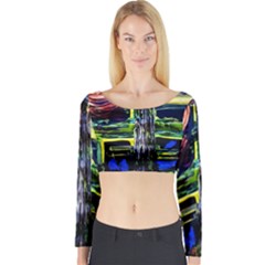 Between Two Moons 1 Long Sleeve Crop Top by bestdesignintheworld