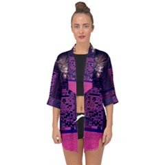 Architecture Home Skyscraper Open Front Chiffon Kimono