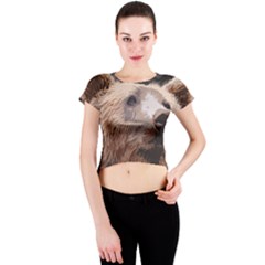Bear Looking Crew Neck Crop Top by snowwhitegirl
