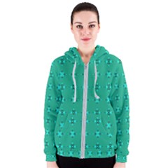Modern Bold Geometric Green Circles Sm Women s Zipper Hoodie by BrightVibesDesign