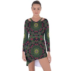 Sunshine Mandala In Rose Heaven Asymmetric Cut-out Shift Dress by pepitasart