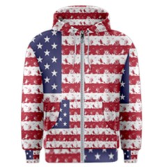 Usa Flag Halloween Holiday Nightmare Stripes Men s Zipper Hoodie by PodArtist