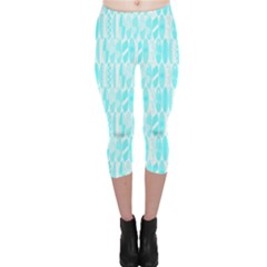 Aqua Blue Colored Waikiki Surfboards  Capri Leggings  by PodArtist