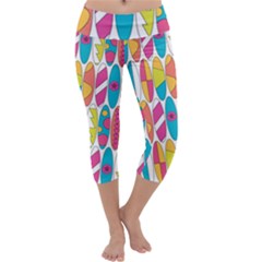 Mini Rainbow Colored Waikiki Surfboards  Capri Yoga Leggings by PodArtist