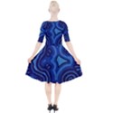 Aboriginal Art - Blue Campsites Quarter Sleeve A-Line Dress View2
