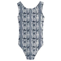 Vintage Girl With Basket Comic Kids  Cut-out Back One Piece Swimsuit by snowwhitegirl