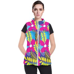 Design Decoration Decor Floral Pattern Women s Puffer Vest by Simbadda