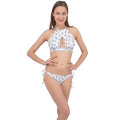 Doodle Bob Pattern Cross Front Halter Bikini Set by Valentinaart