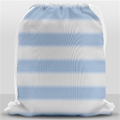 Bold Stripes Soft Blue Drawstring Bag (large) by BrightVibesDesign