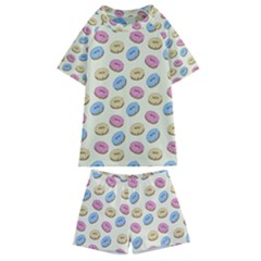 Donuts Pattern Kids  Swim Tee And Shorts Set by Valentinaart