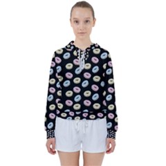 Donuts Pattern Women s Tie Up Sweat by Valentinaart