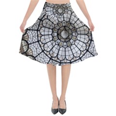 Pattern Abstract Structure Art Flared Midi Skirt by Nexatart