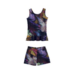 Fall Leaves Abstract Kid s Boyleg Swimsuit by bloomingvinedesign