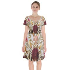 Holy Land Flowers 5 Short Sleeve Bardot Dress by DeneWestUK