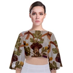 Holy Land Flowers 12 Tie Back Butterfly Sleeve Chiffon Top by DeneWestUK