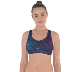 Glass Scifi Violet Ultraviolet Cross String Back Sports Bra by Sapixe