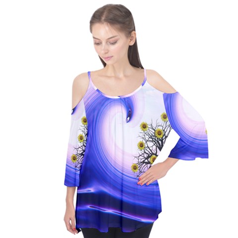Composing Nature Background Graphic Flutter Tees by Sapixe