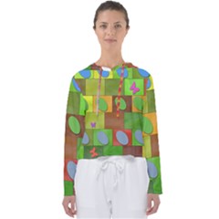 Easter Egg Happy Easter Colorful Women s Slouchy Sweat