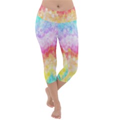 Rainbow Pontilism Background Lightweight Velour Capri Yoga Leggings by Sapixe