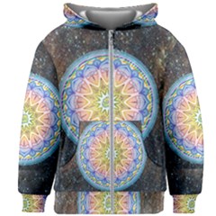 Mandala Cosmos Spirit Kids Zipper Hoodie Without Drawstring by Sapixe