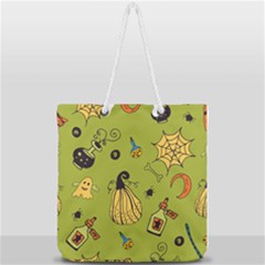 Funny Scary Spooky Halloween Party Design Full Print Rope Handle Tote (large) by HalloweenParty
