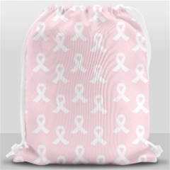 Pink Ribbon - Breast Cancer Awareness Month Drawstring Bag (large) by Valentinaart