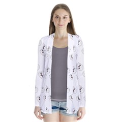 Cute Kawaii Ghost Pattern Drape Collar Cardigan by Valentinaart